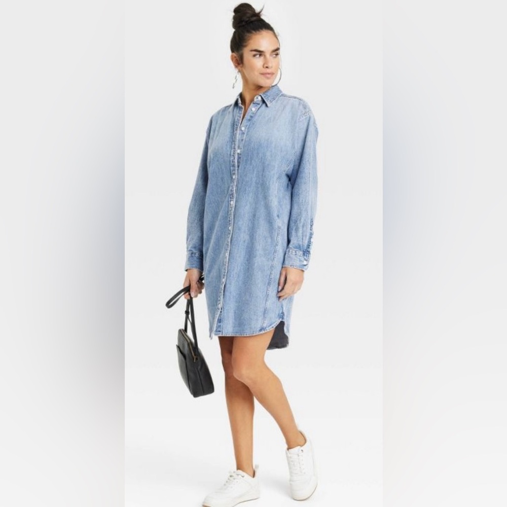 Women's Long Sleeve Mini Shirtdress - Universal Thread™